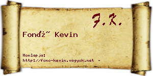 Fonó Kevin névjegykártya